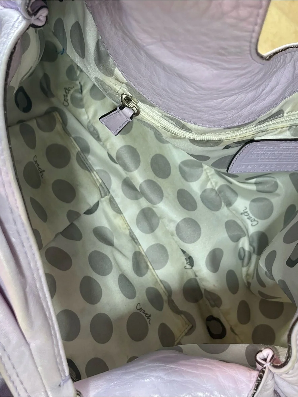 Coach Lavender Pebbled Leather Hobo Bag